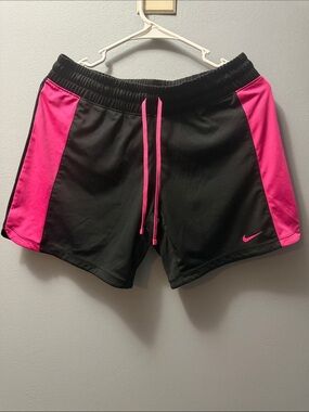 Women's Black Shorts with Hot Pink Panels